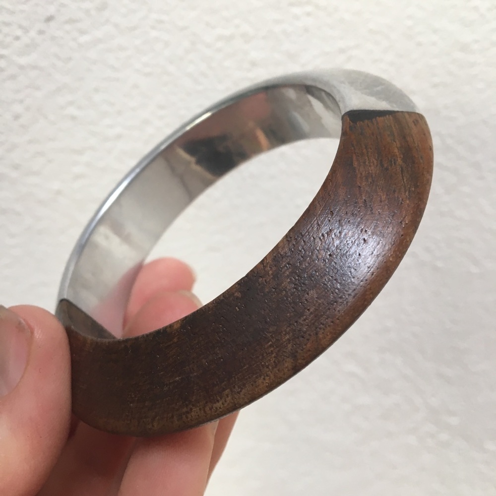 Koa wood and silver metal Bracelet